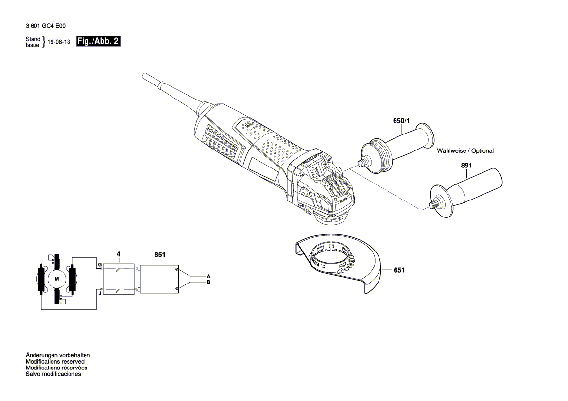 New Genuine Bosch 1600A00717 Switch Handle