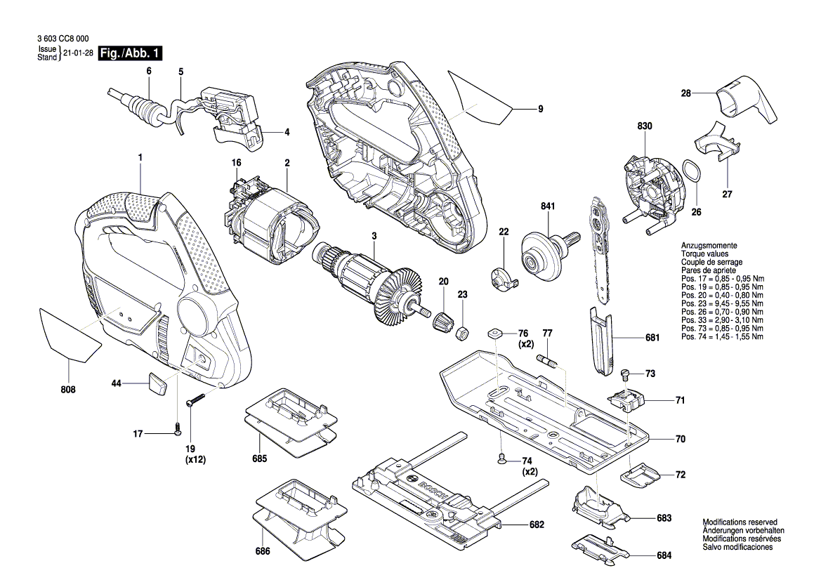 New Genuine Bosch 1600A009PG Housing Assembly