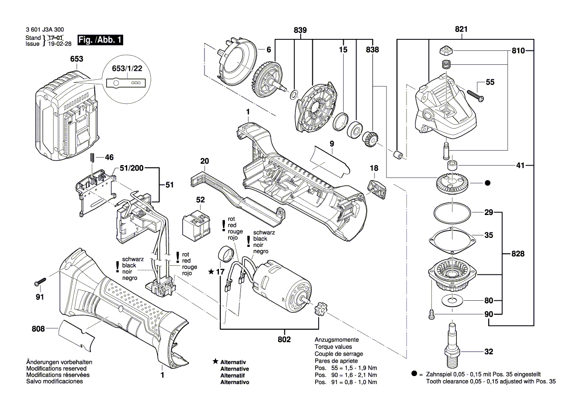 New Genuine Bosch 1600A00M8F Set Of Gearwheels