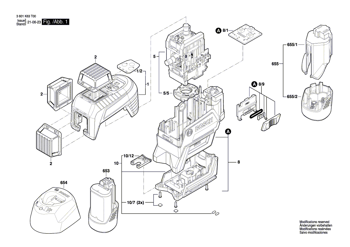 New Genuine Bosch 1600A00NL8 Key Panel