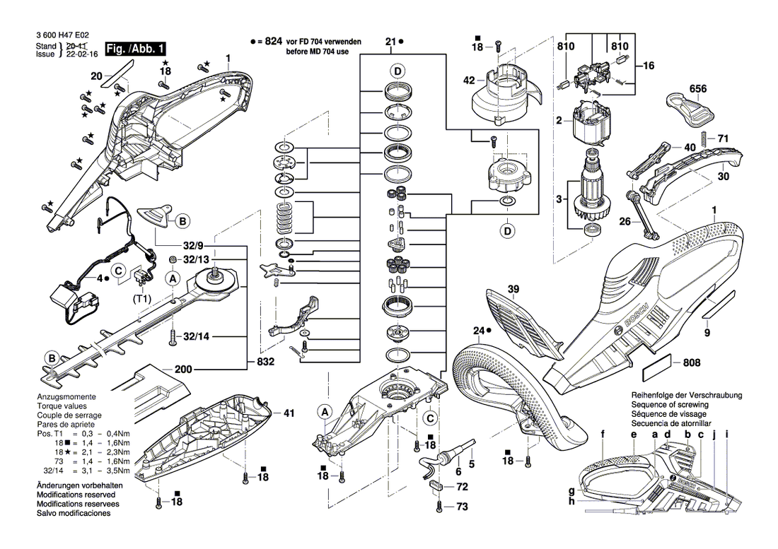 New Genuine Bosch 1600A00P4P Gear Box