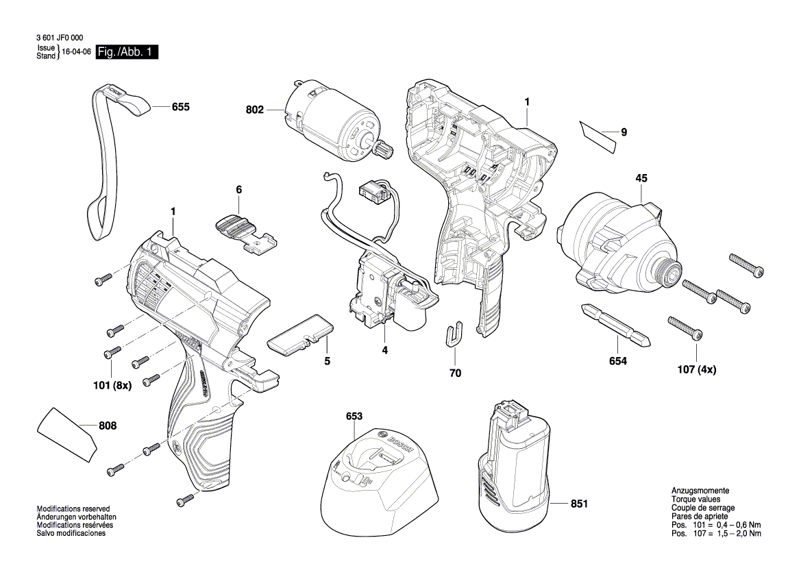 New Genuine Bosch 1600A00PE3 Motor assembly