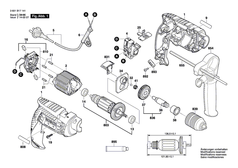 New Genuine Bosch 1600A00YF0 Type Label