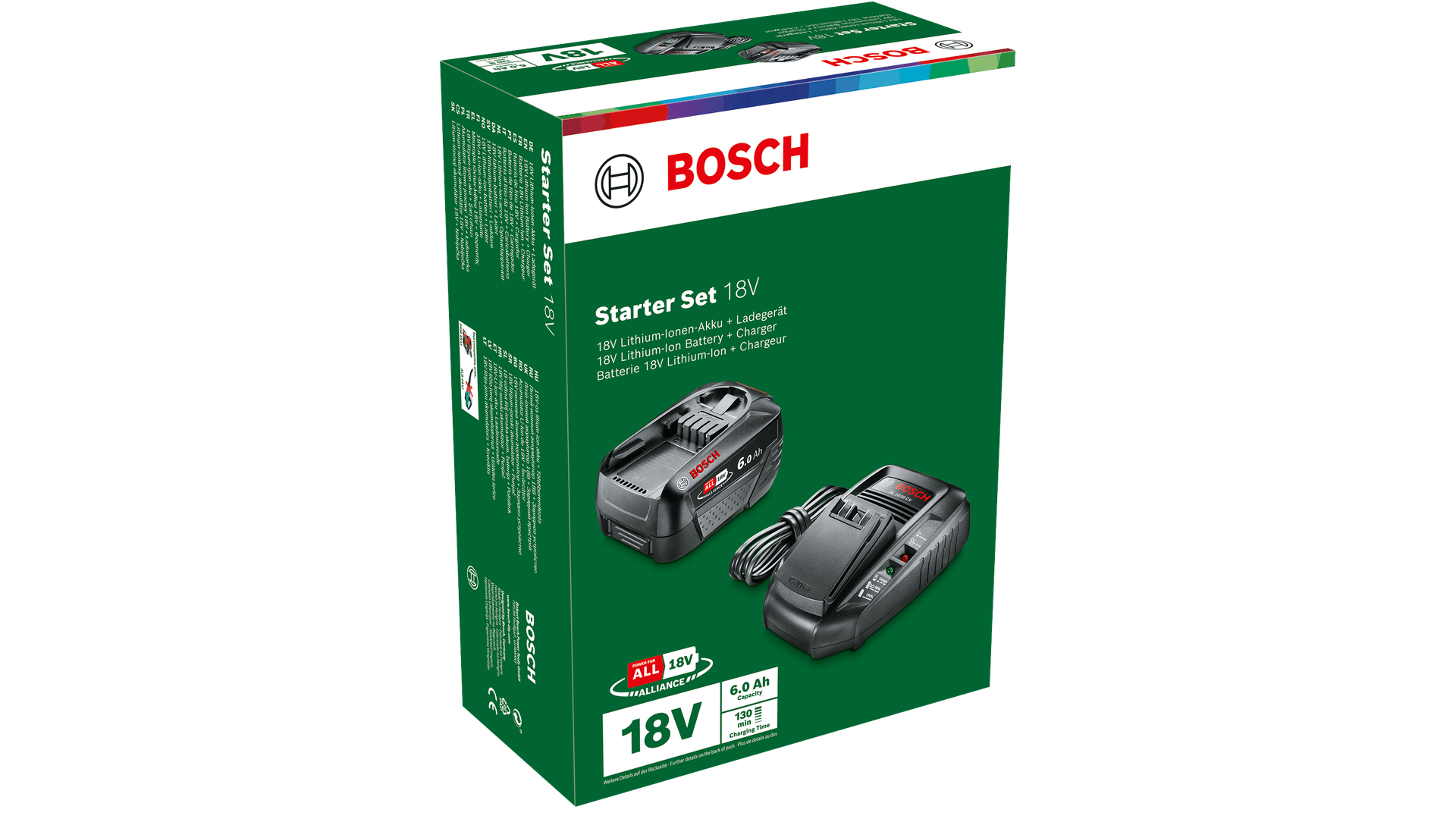 New Genuine Bosch 1600A00ZR8 Starter set 18 V (6.0Ah + AL 1830 CV) Starter Set