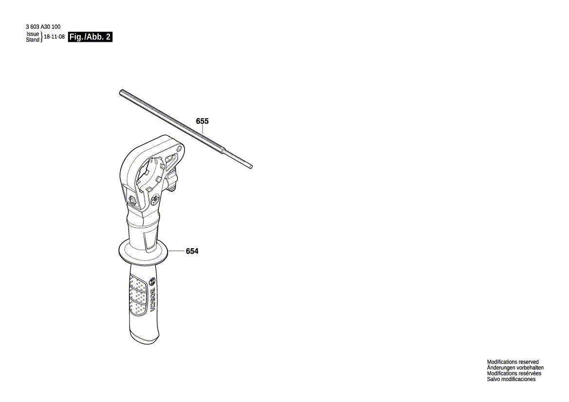 New Genuine Bosch 1600A00ZX9 Drilling Spindle