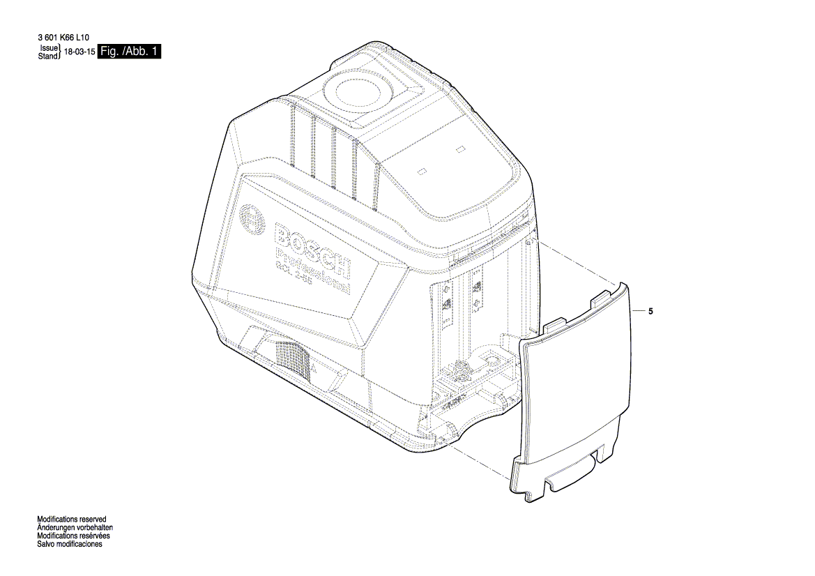 New Genuine Bosch 1600A01154 Battery Cover