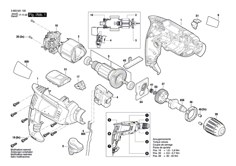 New Genuine Bosch 1600A011KA Spindle