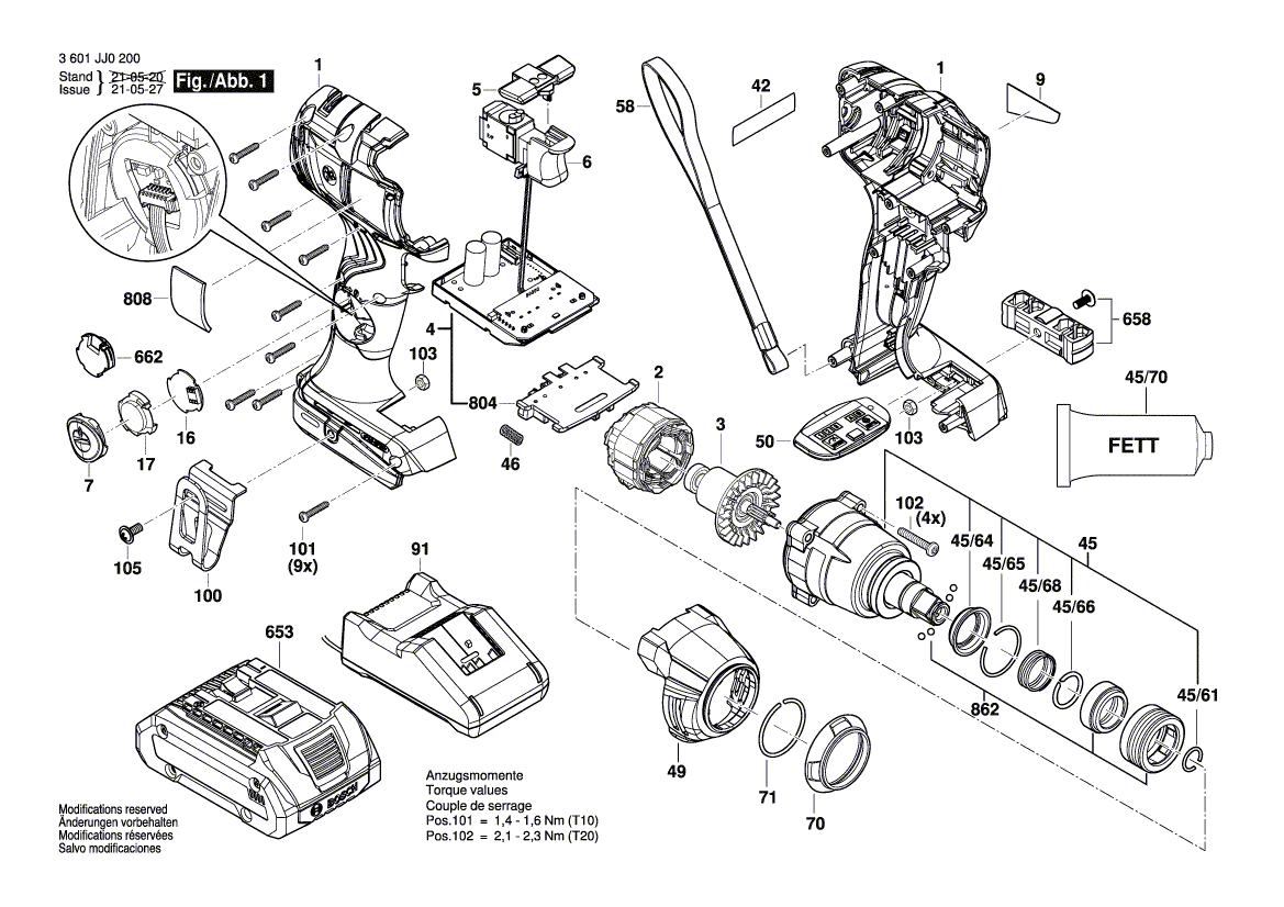 New Genuine Bosch 1600A011PN Gear Box