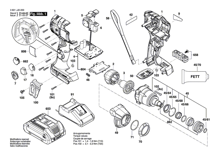 New Genuine Bosch 1600A011PN Gear Box