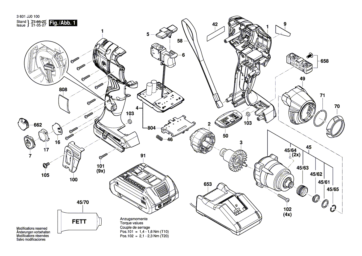 New Genuine Bosch 1600A011PR Gear Box
