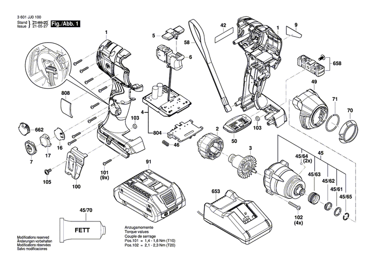 New Genuine Bosch 1600A011PR Gear Box