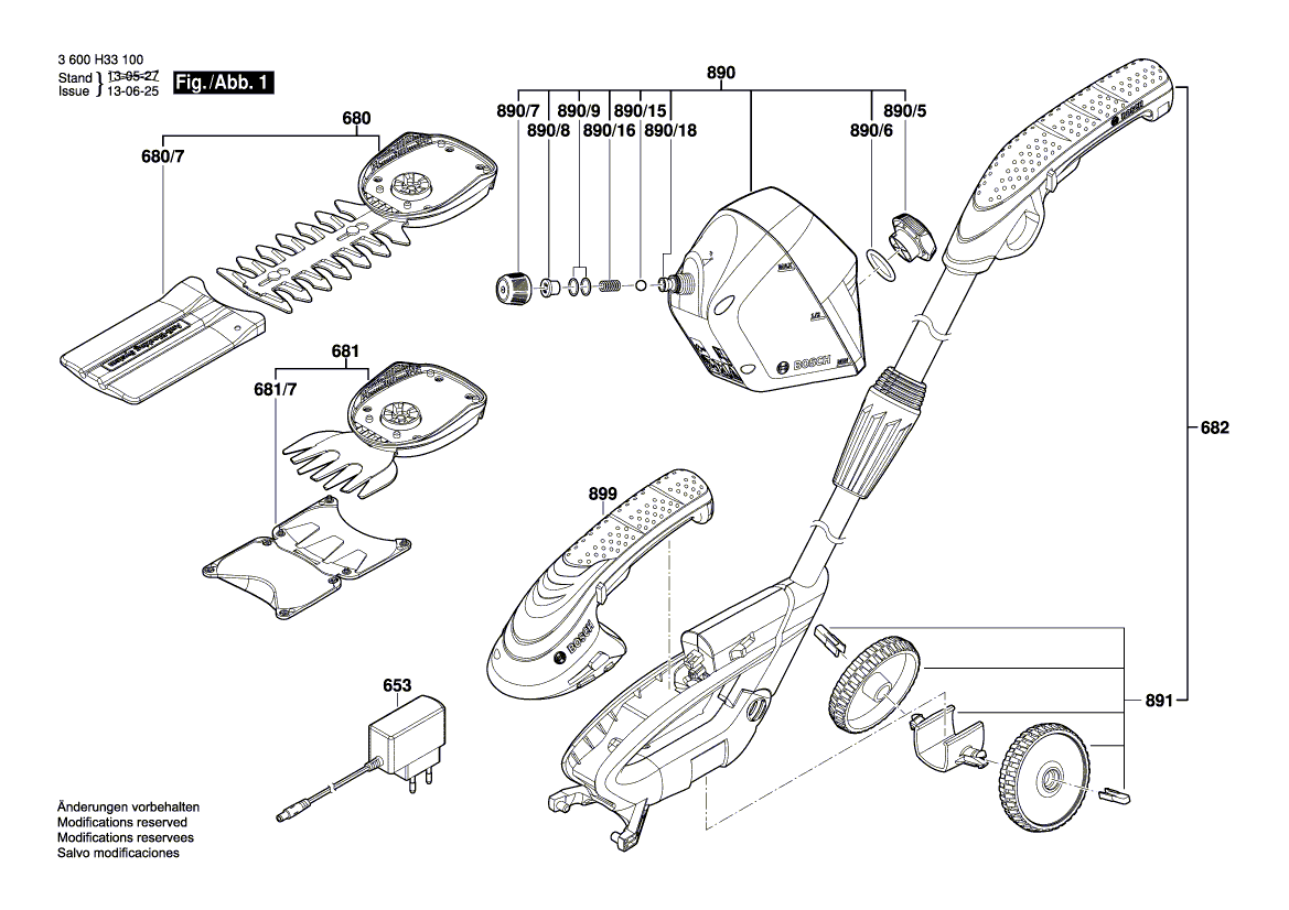New Genuine Bosch 1600A011SB Cordless Grass Shear