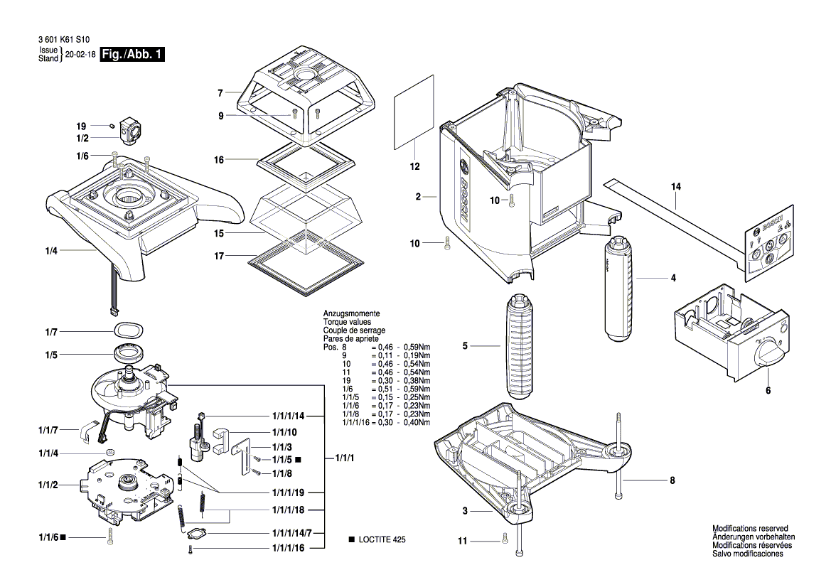 New Genuine Bosch 1600A019FR Keyboard