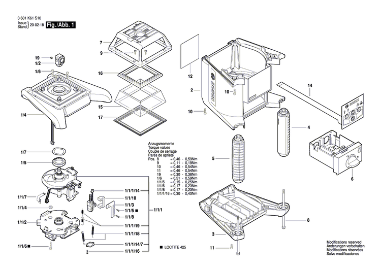 New Genuine Bosch 1600A019FR Keyboard