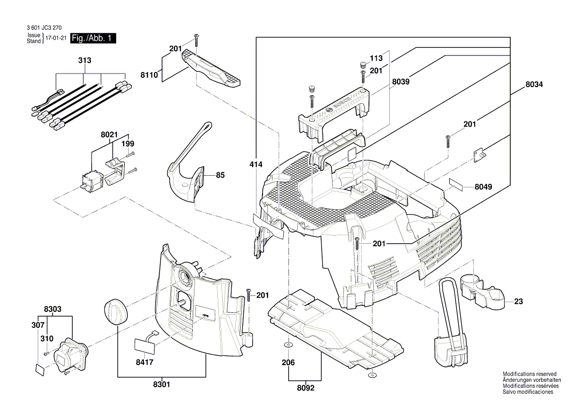 New Genuine Bosch 1600A01A4J Cable