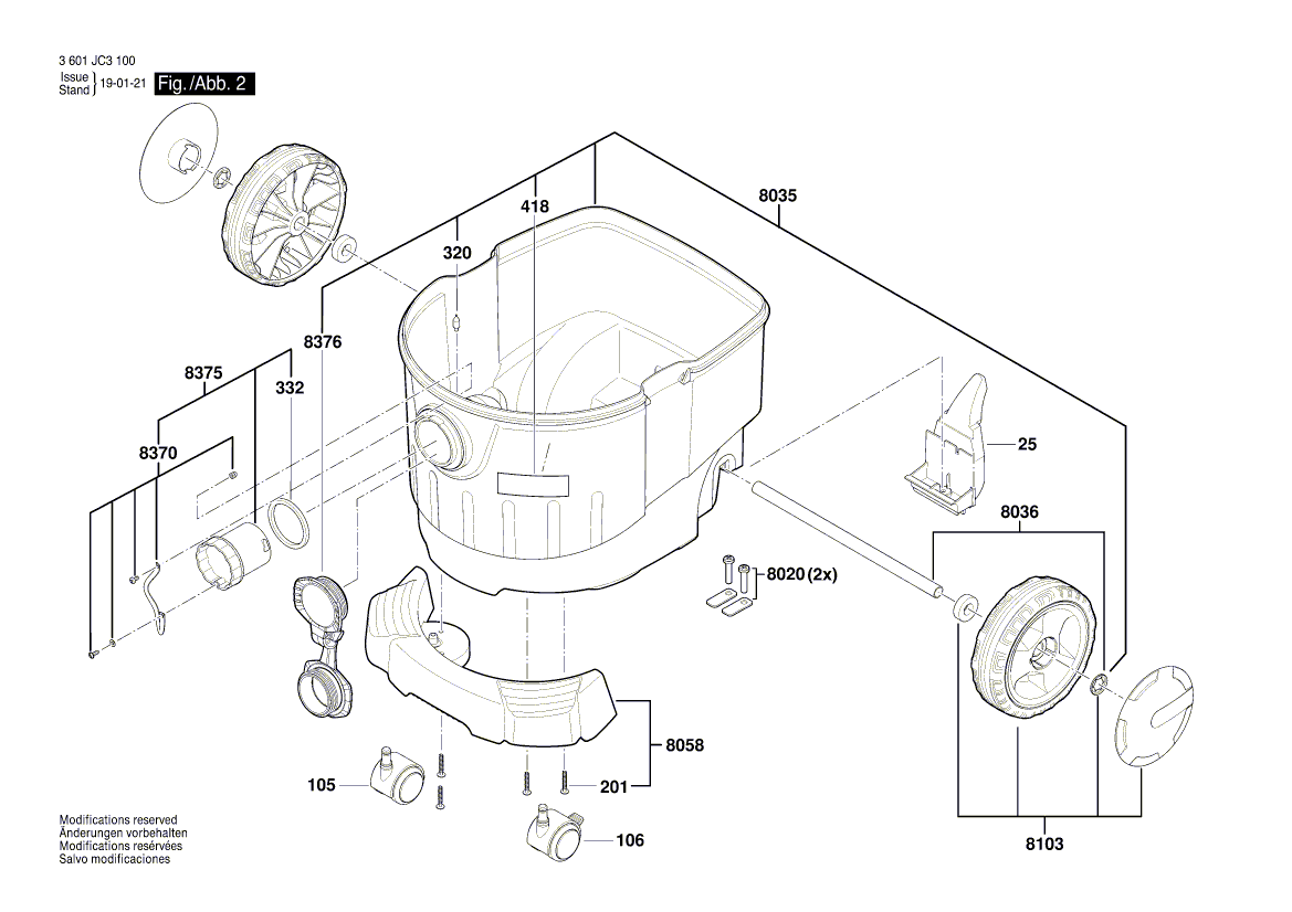 New Genuine Bosch 1600A01A4K Container