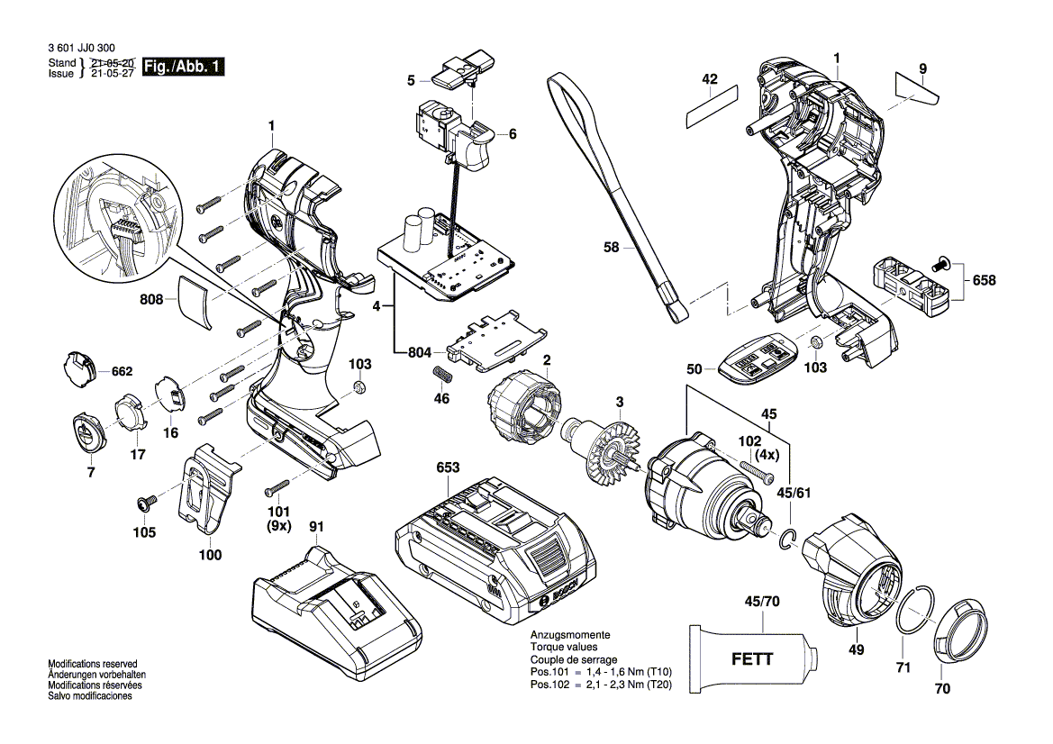 New Genuine Bosch 1600A01C6F Gear Box