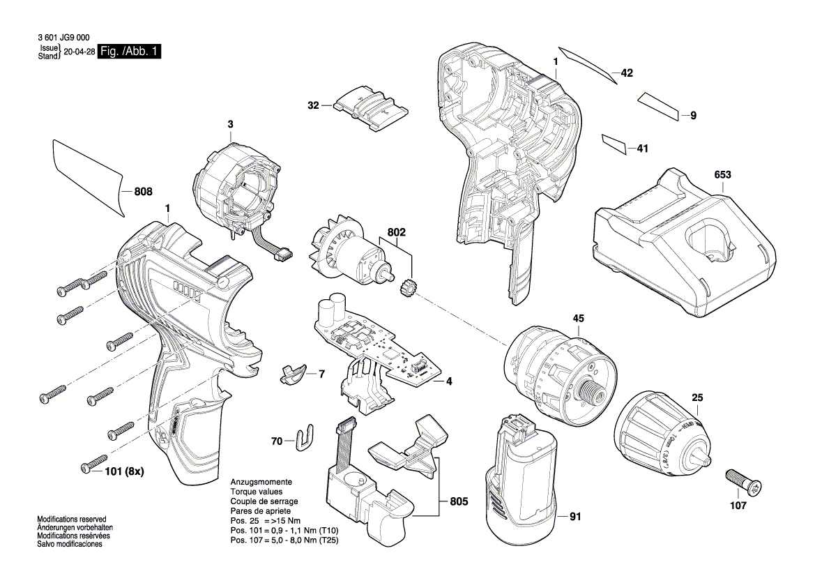 New Genuine Bosch 1600A01C9M Motor Spare Parts Set