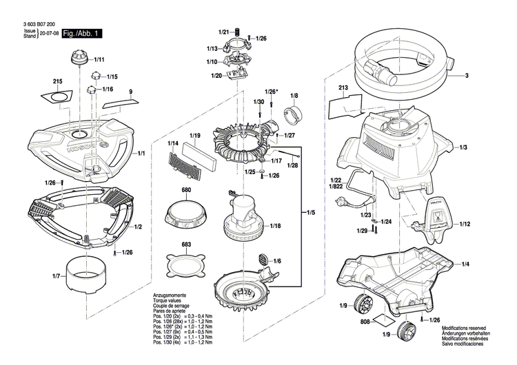 New Genuine Bosch 1600A01H01 Motor