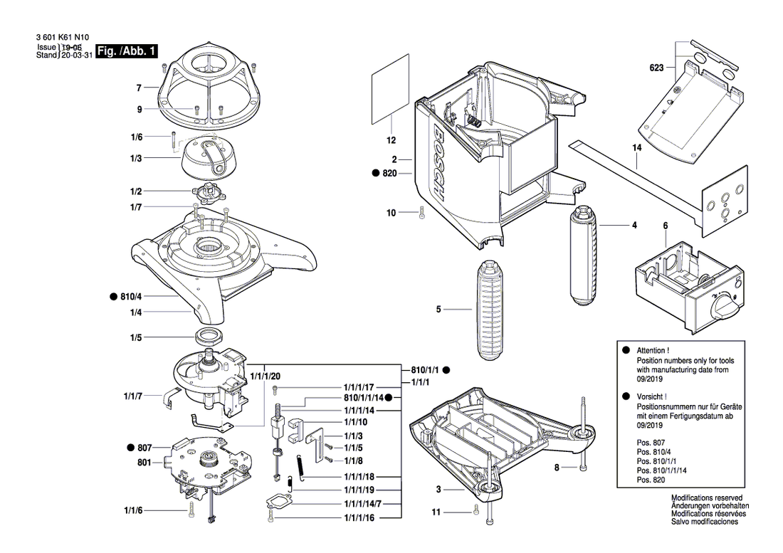 New Genuine Bosch 1600A01NL8 Leveling element