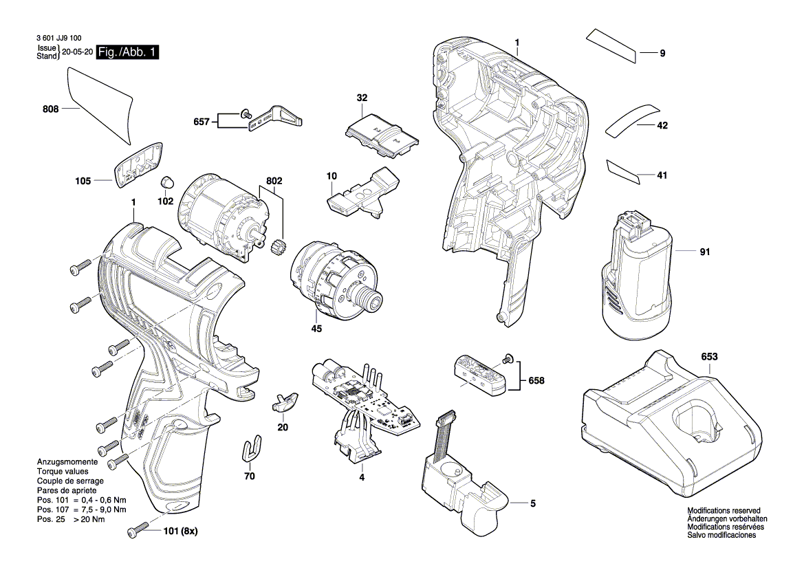New Genuine Bosch 1600A01U1Y Type Label