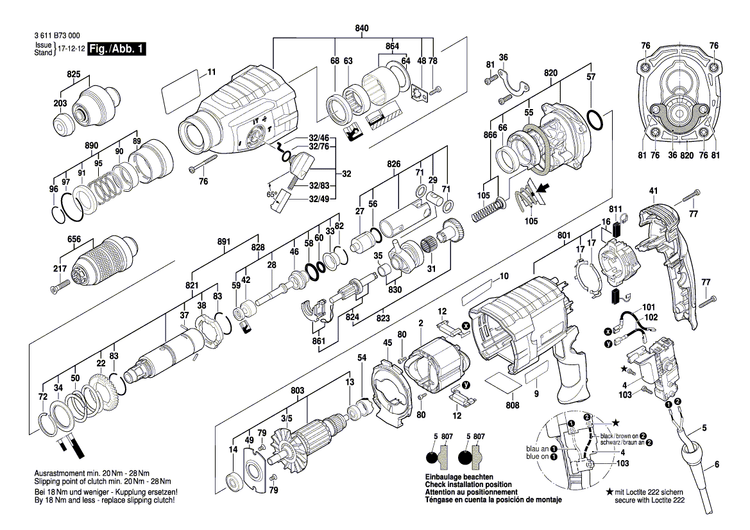 New Genuine Bosch 1600A01V5D Keyless Chuck