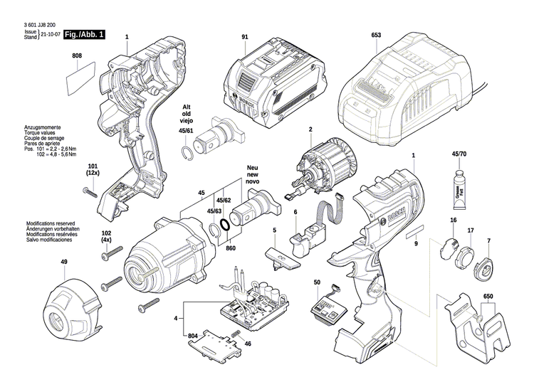 New Genuine Bosch 1600A022UB Type Label