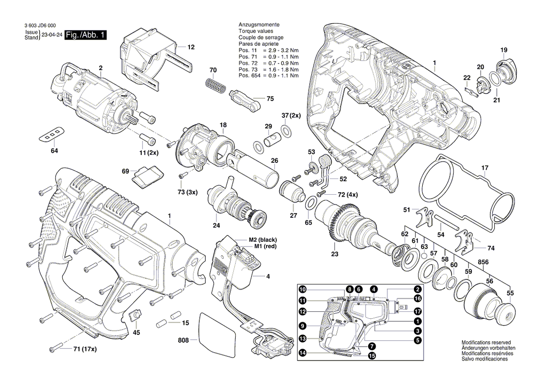 New Genuine Bosch 1600A025MM Spindle Assembly