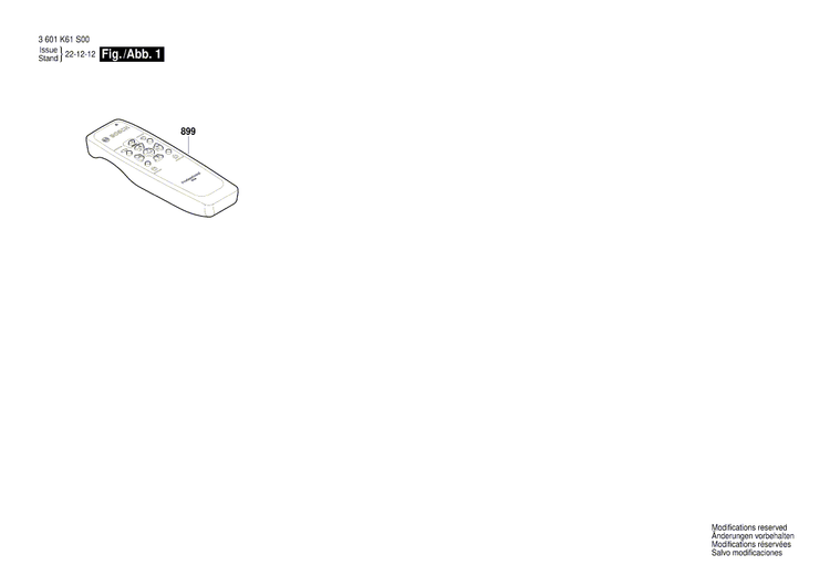 New Genuine Bosch 1600A02653 Remote Control
