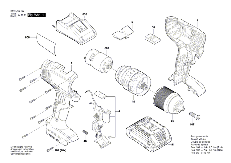 New Genuine Bosch 1600A027W8 Keyless Chuck