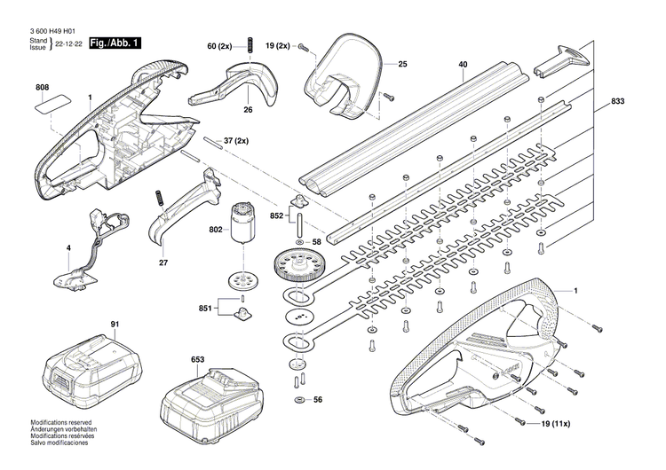 New Genuine Bosch 1600A0292H Set of knives