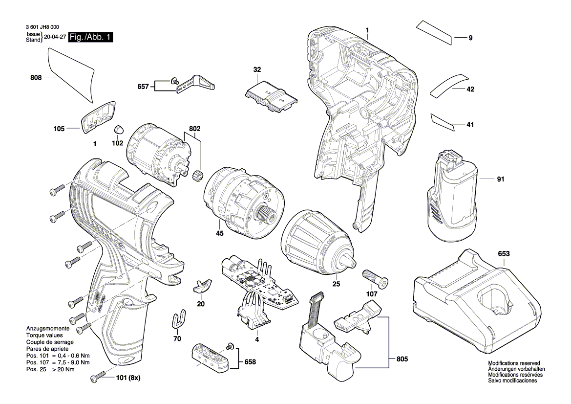 New Genuine Bosch 1600A029D0 Keyless Chuck