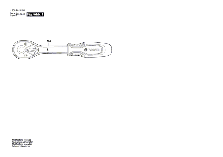 New Genuine Bosch 1600A02F5J Ratchet