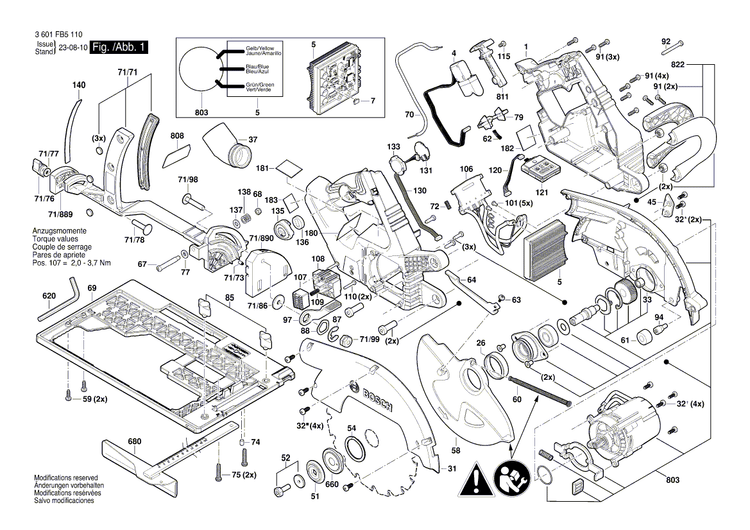 New Genuine Bosch 160111C2YL Warning Plate