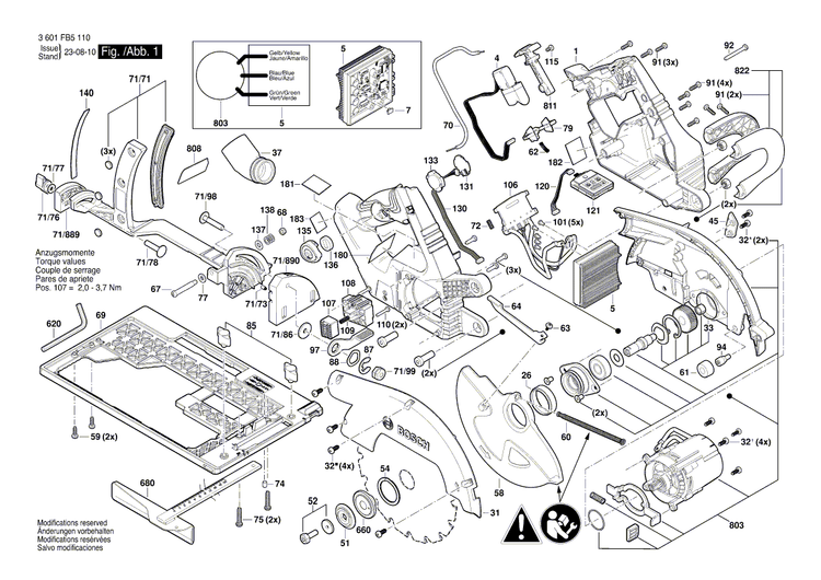 New Genuine Bosch 160111C2YN Warning Plate