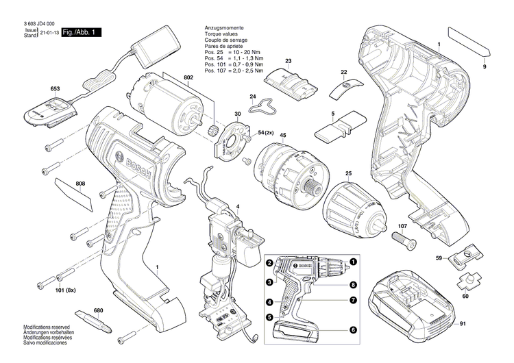 New Genuine Bosch 160111C40Y Manufacturer's nameplate