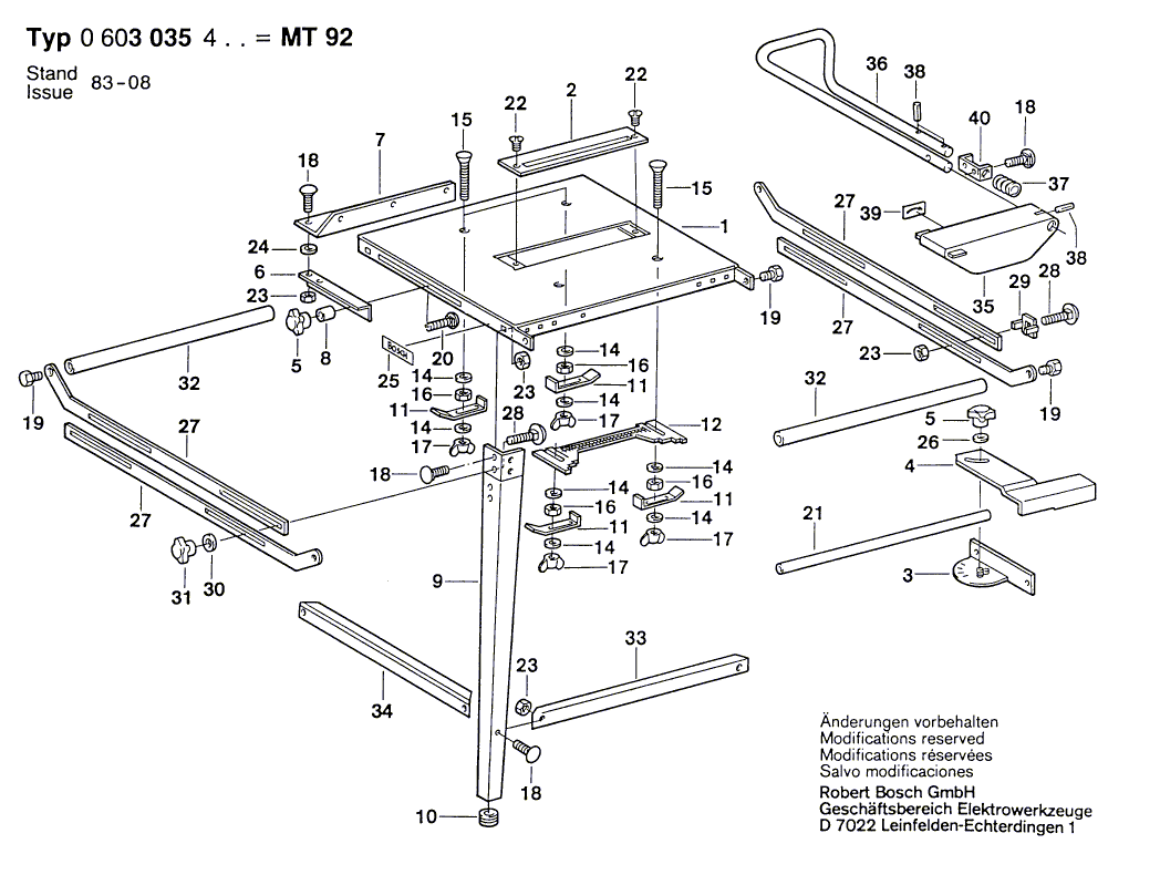 New Genuine Bosch 1601332019 Stop Bracket