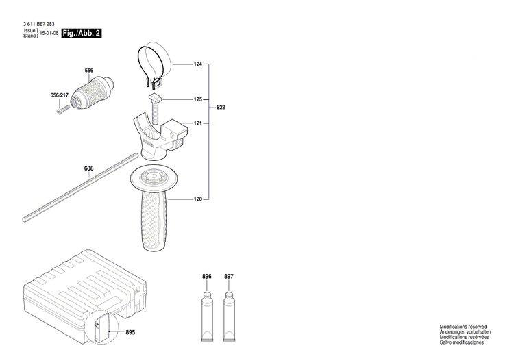 New Genuine Bosch 160202507H Auxiliary Handle