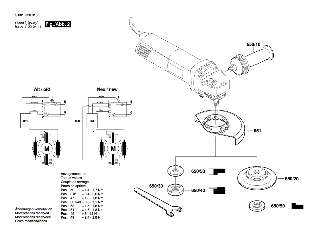New Genuine Bosch 1602026086 Switch Handle
