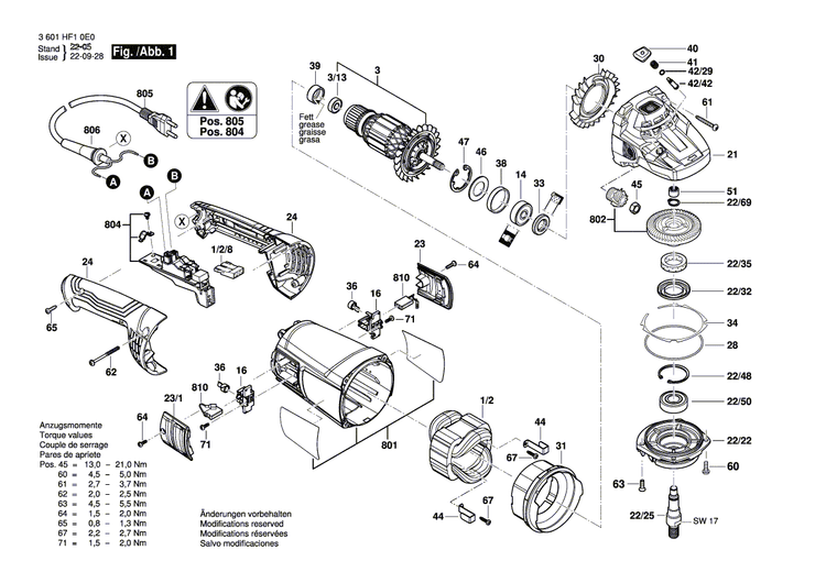 New Genuine Bosch 160312305W Grinding Spindle