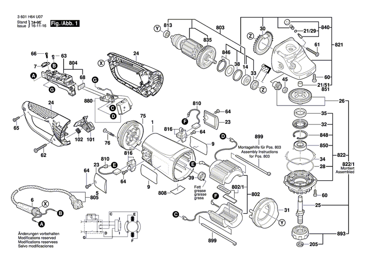 New Genuine Bosch 160312305Z Grinding Spindle