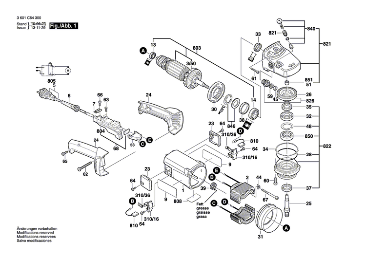 New Genuine Bosch 1603123060 Grinding Spindle