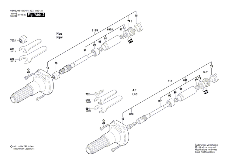 New Genuine Bosch 160312307M Grinding Spindle