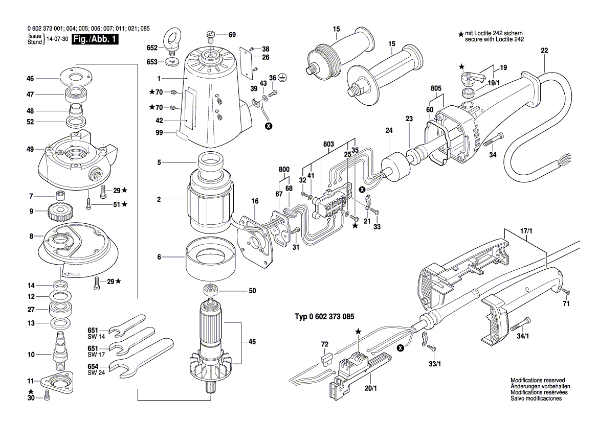 New Genuine Bosch 1603523059 Grinding Spindle