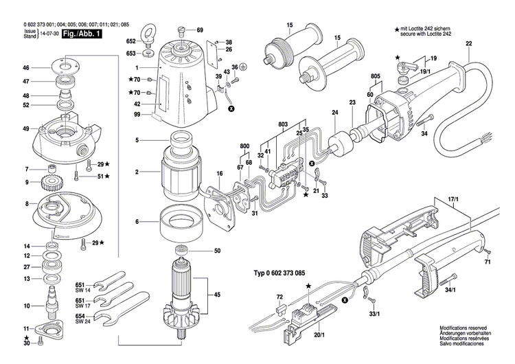 New Genuine Bosch 1603523059 Grinding Spindle