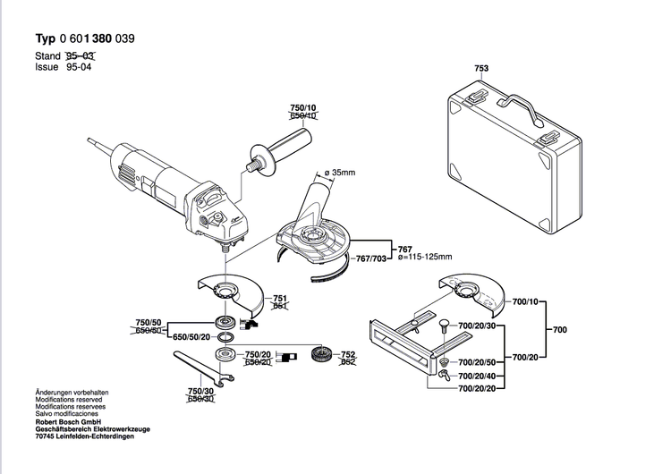 New Genuine Bosch 1604460133 Power supply cord