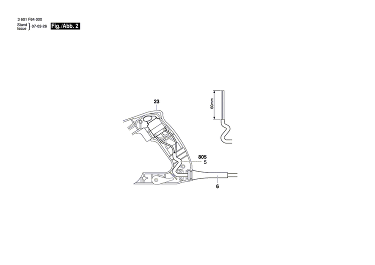 New Genuine Bosch 1604460196 Power supply cord