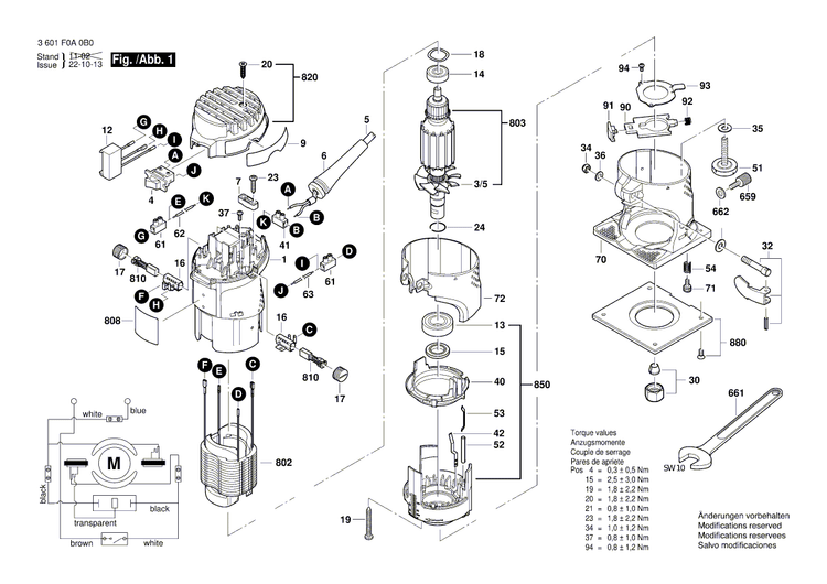 New Genuine Bosch 1604460307 Power supply cord