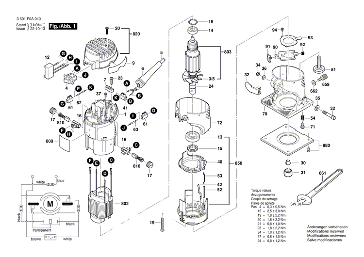 New Genuine Bosch 1604460309 Power supply cord