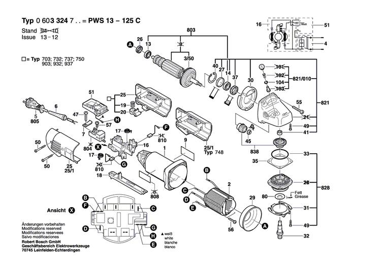New Genuine Bosch 1604460430 Power supply cord